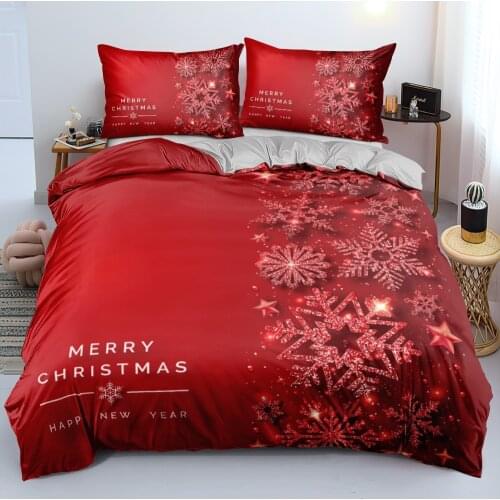 3D Snowflake Bedding Sets Duvet Cover Set Quilt/Comforter Covers Pillowcase King Queen Full Twin Christmas Bed Linens Bedspreads
