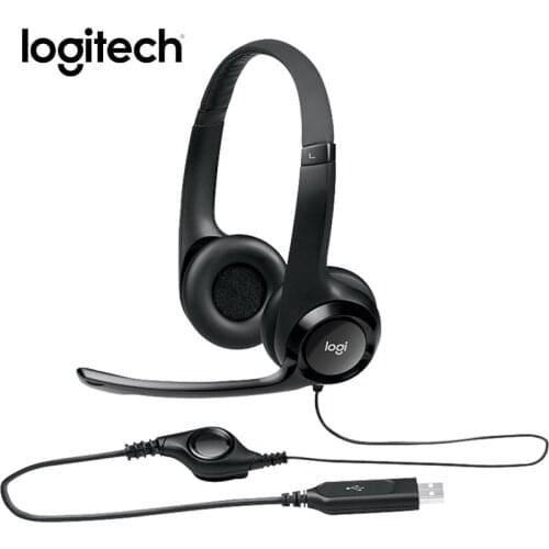 Logitech H390 Computer Headphones Hands-free Gaming Meeting Video USB Stereo Headset With Mic For Laptop PC Gamer Home Office