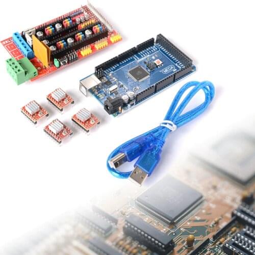 Mega 2560 R3 + 1pcs RAMPS 1.4 Controller + 4pcs A4988 Stepper Driver Module for 3D Printer kit Reprap MendelPrusa Free Shipping
