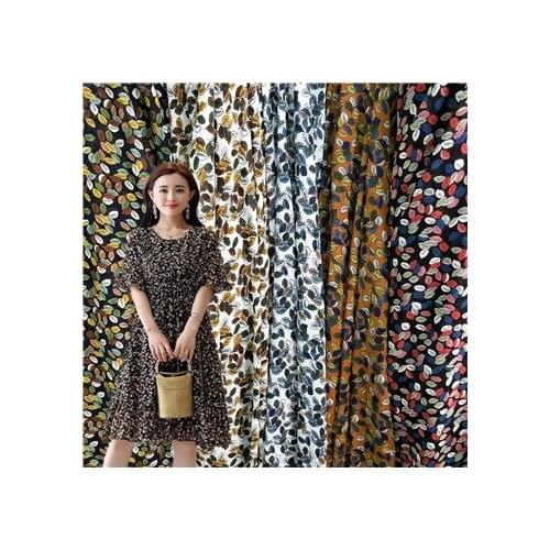 Summer printed chiffon bead fabric summer dress floral gauze skirt slightly transparent shirt fabric drape good20200630278