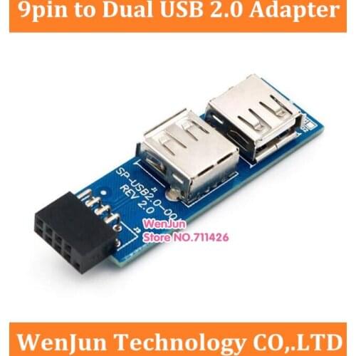Mainboard 9 PIN 9pin to USB adapter Dual USB 2.0 converter adapter for wireless card /Wireless mouse adapter/Bluetooth adapter