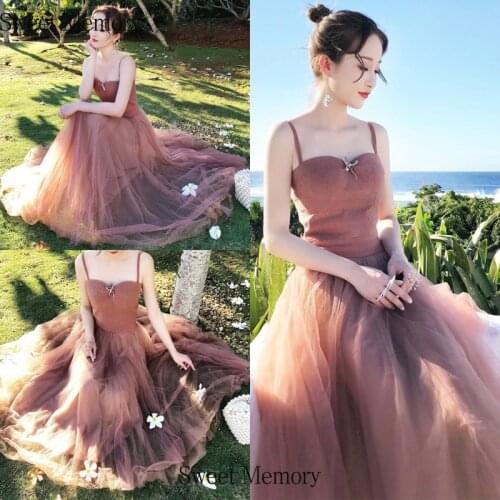 N2069 Fairy Women Bridesmaid Dresses Spring Summer Beach Robe Graduation Vestido De Fiesta Sweet Memory
