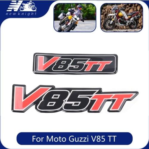 For Moto Guzzi V85 TT Motorcycle Tank pad 3D Logo Luggage Aluminum Case Sticker Body Shell Decal Protector Fairing Emblem Badge