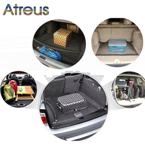 Atreus 1Pc nylon car trunk storage bag net for Abarth Fiat BMW E60 E36 E34 E90 F30 F10 F20 M Mercedes Benz W203 W204 Accessories