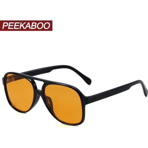 Peekaboo big frame sunglasses uv400 2021 trendy ladies sun glasses for men yellow brown female dropshipping hot-selling