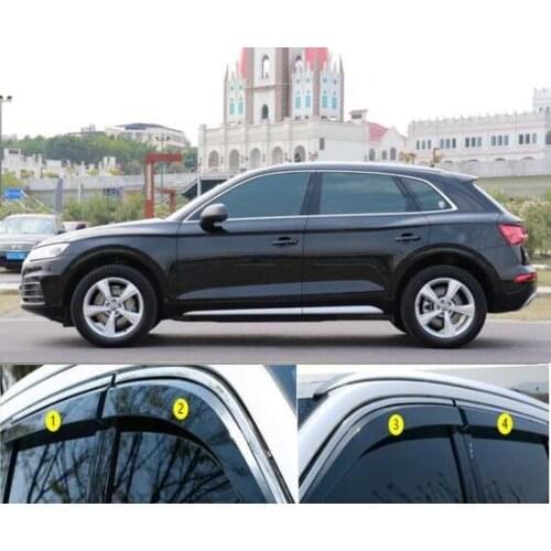 4pcs Plastic Exterior Visor Vent Shades Window Sun Rain Guard Deflector For Audi Q5 2019 2020 2021 YJD