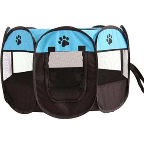 Portable Pet Tent Folding Pet Cage Octagonal Fence Dog Cat Rabbit Durable Outdoor Indoor House Playpen Puppy Removable Bed Tent