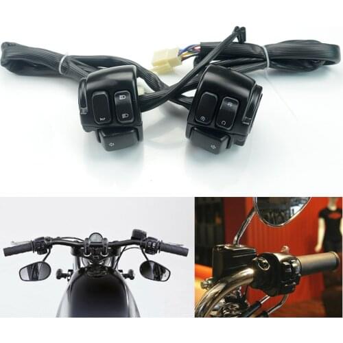 Evomosa 25 mm Handlebar Headlight Turn Signal Ignition Horn Control Switch With Wiring Harness For HARLEY Motorcycle SOFTAIL 1"