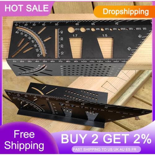 Black Aluminum/Plastic Scriber Dovetail Marking Template Vertical Angle Calibration Practical Guide Marker Woodworking Tool