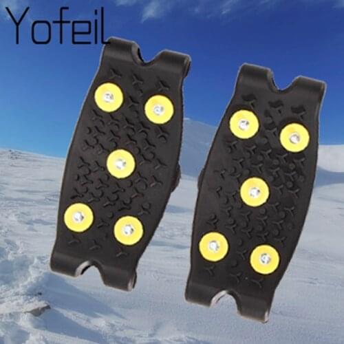 5 Studs Ice Spikes Climbing Equipment Ice Floes Cleats Crampons Outdoor Snow Climbing Antiskid Grips For Shoes Covers Crampons