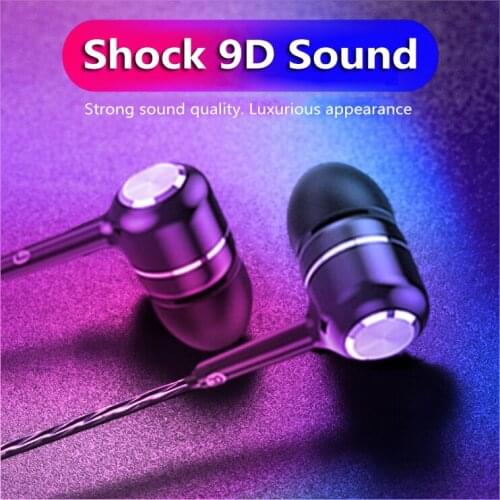 Bass Sound Sport Earphone In-Ear Sport Earphones With Mic 3.5mm Adjustable Volume Wired Earphones Mobile Phone Headset