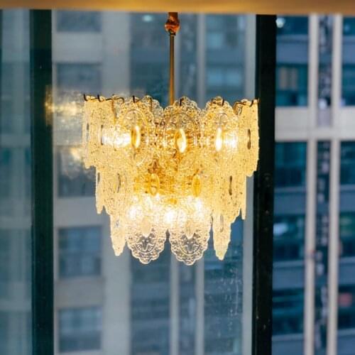 Glassy chandelier modern light luxury crystal chandelier net red ins living room luxury atmosphere new creative LED lamps
