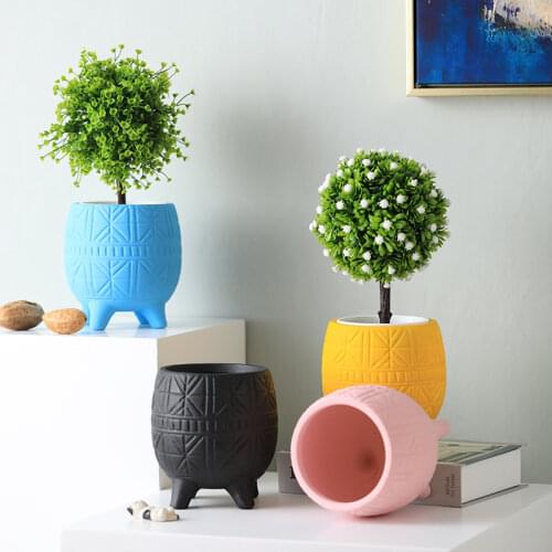 Nordic Flower Arranging Device Creative Art Ornaments Simple Household Medium Temperature Ceramic Decoration Porch Flowerpot