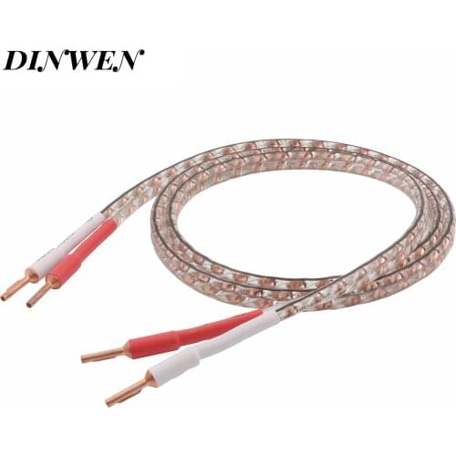 Viborg VS903+VB401 Banana Plug Cable 17AWG twist solid Flat copper speaker Wire with VB401 Pure Copper Hand made DIY HiFi Cable