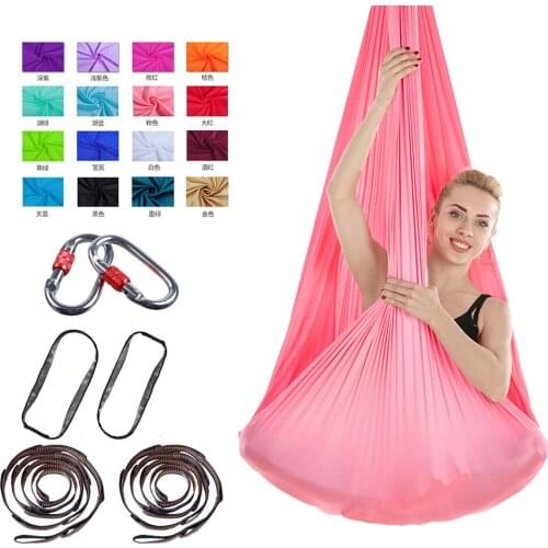 Yoga Hammock Silk Fabric Anti-gravity Swing Aerial Flight Indoor Silk Yoga Free Knotted