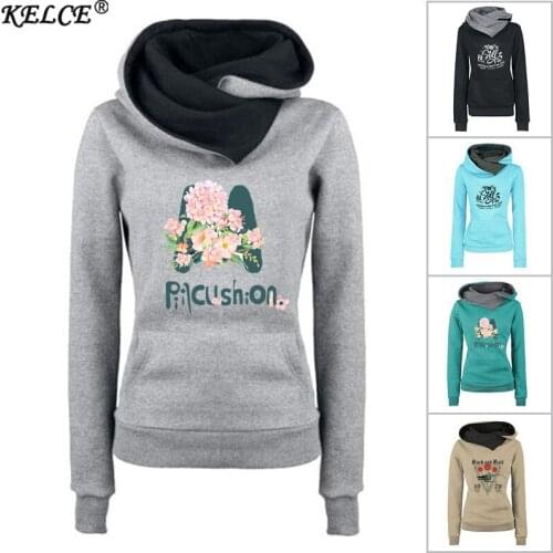 Women Fleece Hoodie Sweatshirts Autumn Winter Fashion 2021 Ladies Print Slim Casual Pullovers Warm Pocket Tops Hooded Jacket