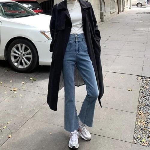 4XL Pluse Size Womens High Waist Micro Flare Jeans Vintage Streetwear Casual Loose Long Denim Pants Ladies Boot But Slim Jeans