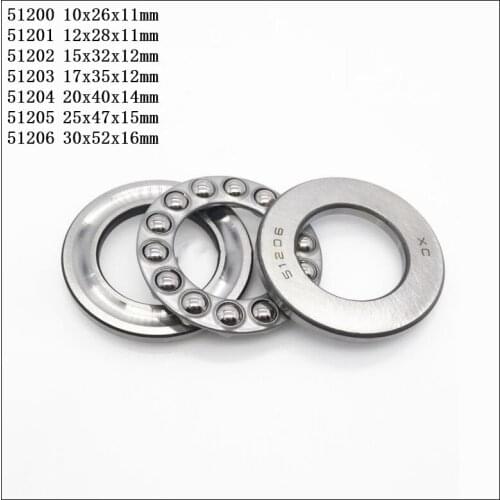 1-3pcs/Set 51200 , 51201 , 51202 , 51203 , 51204 , 51205 , 51206 Axial Ball Plain Thrust Bearing Brand New