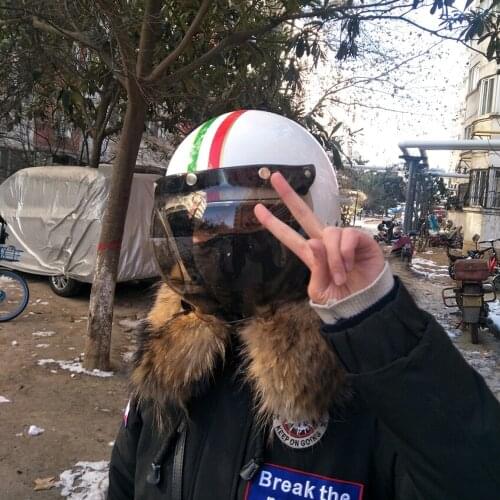 3-Snap Bubble Wind Shield Visor For Biltwell Gringo&Bonanza Motorcycle Helmet Three Button Lens Vintage Fog Mirror New