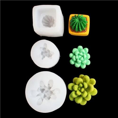 3D DIY Succulent Fondant Cake Silicone Mold Easy Demould Clean Aroma Plaster Mould Kitchen Decorating Tool