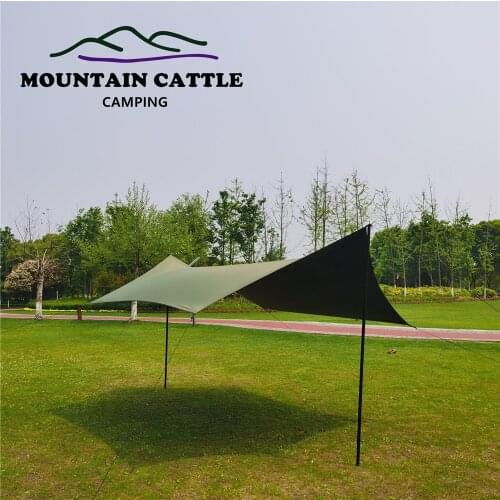 400*300cm Sun Shelter Tarp Ultralight Oxford Waterproof Outdoor Awning Tarp Tent For Camping Pinic Anti-UV Hexagon Beach Tarp