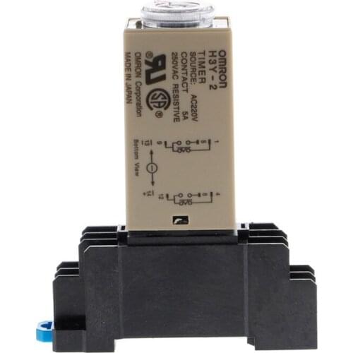 AC 220V H3Y-2 Power On Time Delay Relay Solid State Timer 1.0~30 Min Socket Base