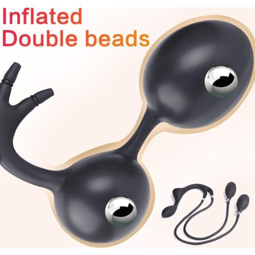 Anal Plug Inflatable Butt Beads Gay Expandable Large Dildo Pump Prostate Massage Sex Toys for Women Men Silicone Anus Dilator