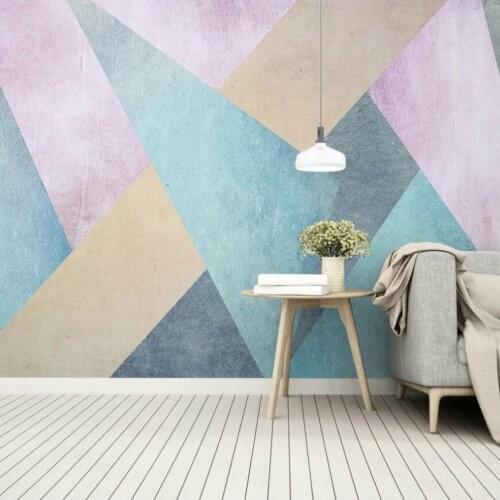 Free Shipping 3d Custom Mural TV Background Nordic Minimalistic Personality Abstract Geometric Style Wallpaper For Living Room
