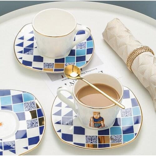European Phnom Penh bone China coffee cup and saucer set European small luxury afternoon tea cup small delicate coffee cup