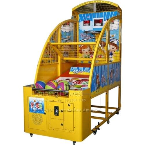 2019 New Design Amusement Game Center Shopping Malls Yellow Coin Operated Arcade Basketball Game Machine For kids