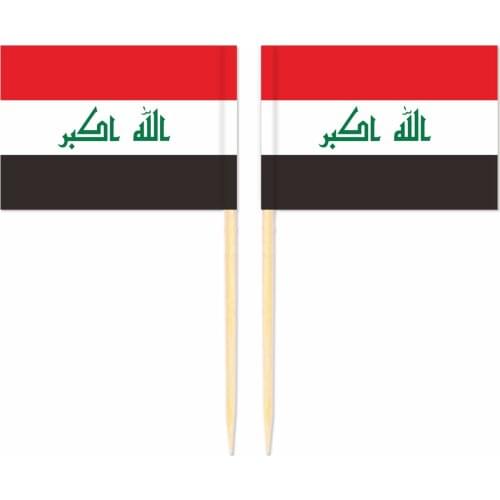 Iraq Toothpick Flag 3.5X2.5CM Cake Topper Party Cupcake Wedding Baby Shower Supplies Lovely Baking Dessert Decorations
