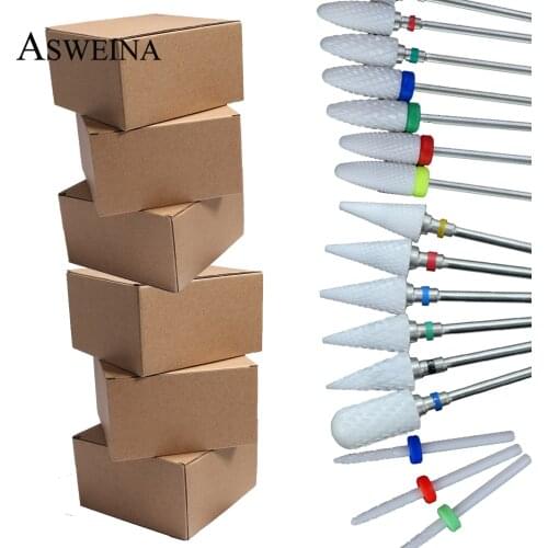 Wholesal 100pc/Set Ceramic Nail Drill Bit Rotary Electric Manicure Bits Milling Cutter For Machine Cuticle Remove Burr Nail Tool