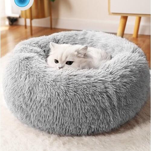 Round Cat Beds House Soft Long Plush Best Pet Dog Bed For Dogs Basket Cushion Cat Bed Cat Mat Animals Sleeping Sofa Pet Products