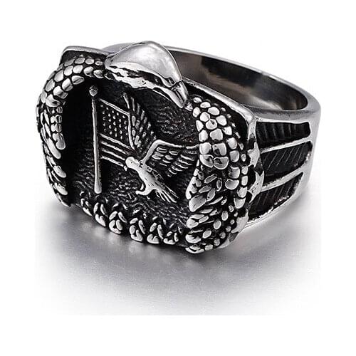 Domineering titanium steel mens index finger single personality index finger punk retro eagle ring