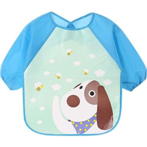 Baby Boy Bibs Waterproof Kids Cartoon Eva Long Sleeve Letter Waterproof Lunch Feeding Cloth Art Apron Children Bib Smock Игрушки