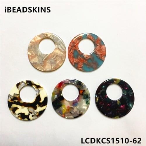 New arrival! 35mm 50pcs/lot acetic acid imitate marble texture round-shape charm for earring/Jewelry DIY(As shown)