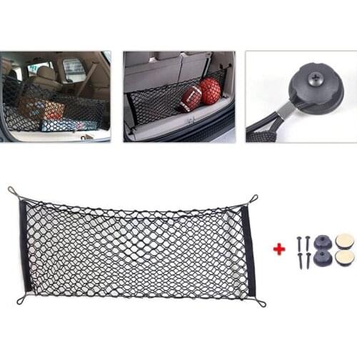 Car Trunk Storage Organizer Net Large Adjustable Elastic Envelope Cargo Net for Tacoma SUV Yukon, Black Flexible Trunk Organizer