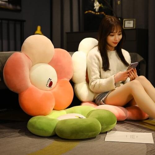 1pc 50/60cm Gradient Color Petals Plush Toys Beautiful Flower Pillow Stuffed Soft Sofa Chair Cushion Floor Carpet for Home Decor