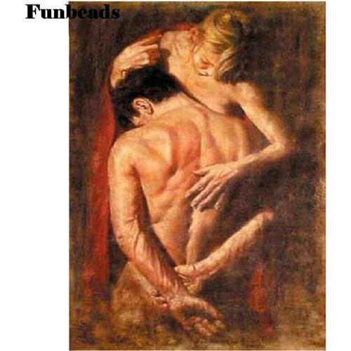 Full square diamond painting romantic couple pattern full diamond embroidery 5D rhinestone mosaic diamond inlaid bedroom FF574