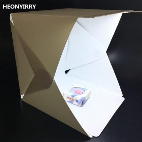 Portable Mini Folding Studio Portable Photography Studio Foldable Softbox with led light Black white Backgound Soft Lightbox