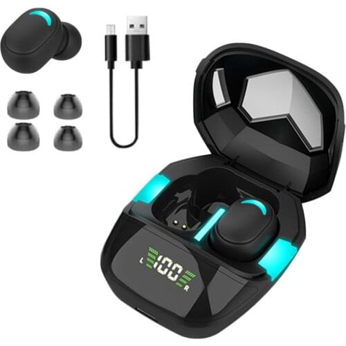 Sports Bluetooths Bass Earphone With Microphone Noise Reduction TWS Wireless Earbud with Cool Breathing Light Gaming Earphones