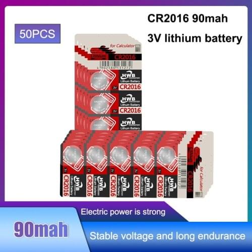 Top Quality Lithium Battery 50PCS/LOT For maxell 3V cr 2016 DL2016 ECR2016 cr2016 Button Battery Watch Coin Batteries