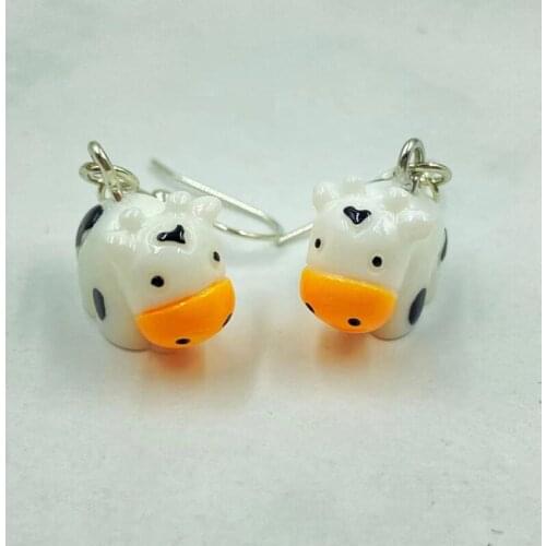 Yungqi Cartoon Animal Cow Drop Earrings for Women Multi-style Resin Dangle Earrings Statement Earring Wedding Jewelry Wholesale