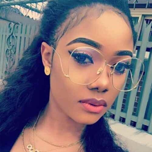 Fashion Women Metal Glasses Frames Men Brand Titanium Eyeglasses Gold Shield Frame With Glasses oculos de grau femininos