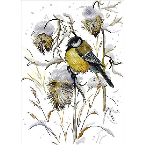 Animals Birds Stamped Cross Stitch Kits for Adults Beginners 11CT 14CT Counted Dimensions Embroidery Needlework ( 2 Size )