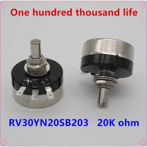 2pcs RV30YN20S B203 3W , 20k ohm Adjustable Resistance of Single Ring Carbon Film Potentiometer