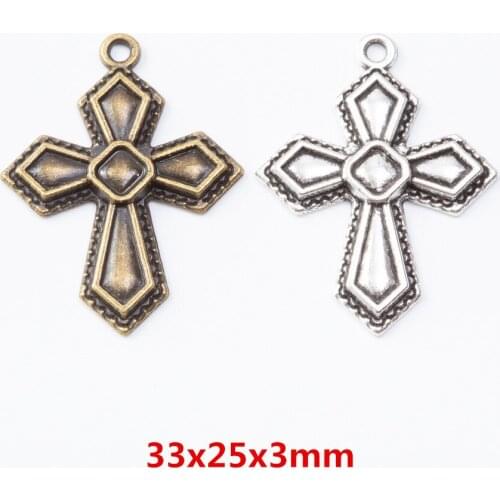 30 pieces of retro metal zinc alloy cross pendant for DIY handmade jewelry necklace making 7197