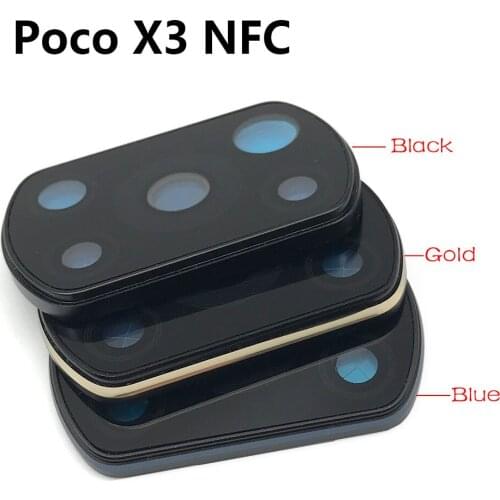 5Pcs/Lot, Camera Glass Lens Back Rear Camera Glass Lens For Xiaomi Mi Poco X3 NFC Global Version / Poco M3 / Poco F3 5G
