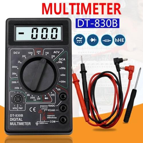 DT-830B Digital Multimeter LCD AC DC 750/1000V Ammeter Voltmeter Ohm Voltage Tester Meter Multimetro