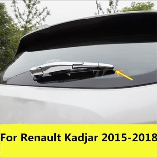 For Renault Kadjar 2015-2018 ABS chrome Car Styling Car Rear Windscreen Wipers Sequins External Decoration Accessories 4pcs